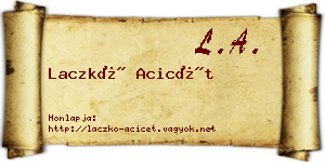 Laczkó Acicét névjegykártya